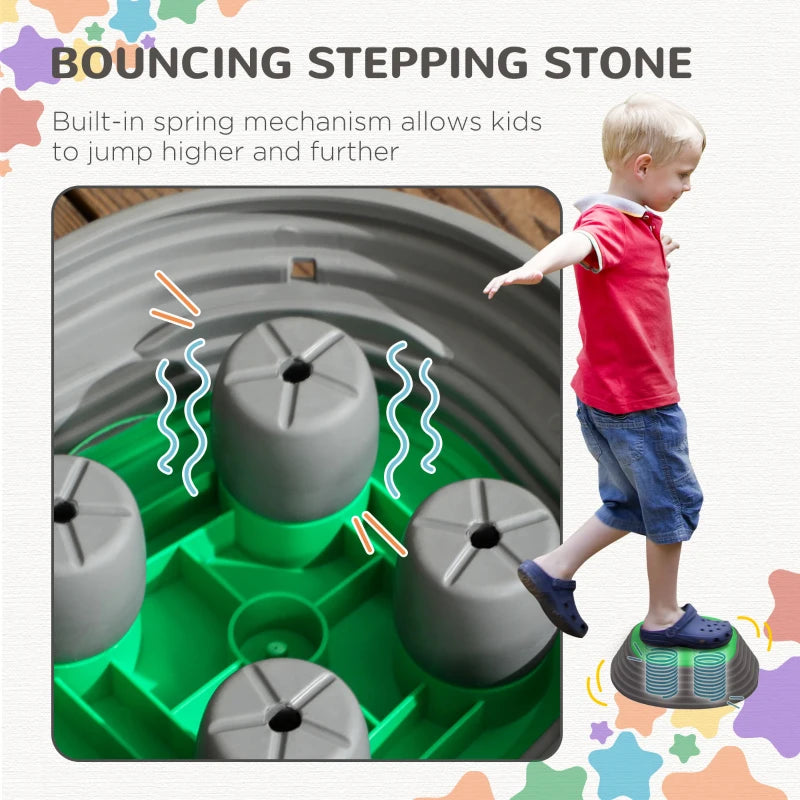 Kids Stepping Stones, 11 Pieces Balance River Stones for Obstacle Course, Stackable Non-Slip Starfish Shape, Sensory Play for Indoors, Outdoors