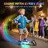 Folding Electric Scooter for Kids, with Dual Brakes, Front Suspension, LED Colourful Lights, Black