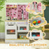 Kids Play Kitchen, Pretend Play Kitchen with Realistic Oven, Stove, Sink, Kitchen, Accessories, White