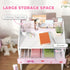 Children Study Table and Chair, Kids Desk and Chair Set with Storage, Pull-Out Drawer, for Ages 3-6 Years, Pink