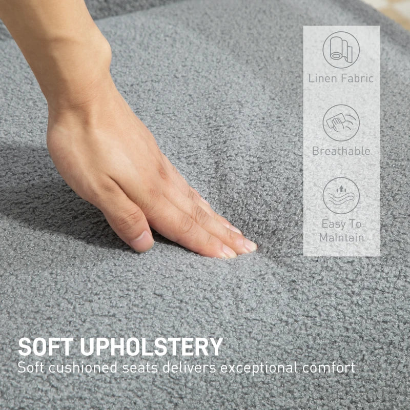 Modern Armchair, Cashmere Upholstered Sofa with Solid Wood Legs and Wide Seat, Accent Chair for Living Room Bedroom Office, Grey