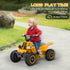 6V Electric Quad Bike for Kids, Ride On ATV w/ Forward/Reverse, Headlights, for Ages 18-36 Months, Yellow