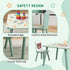 Kids and Table Chairs, Children Desk with Two Chairs, Toddler Furniture Set, for Ages 3-6 Years - Green