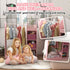 Kids Clothes Rail with Storage Shelf, Boxes, Mirror for Bedroom, Nursery, Pink