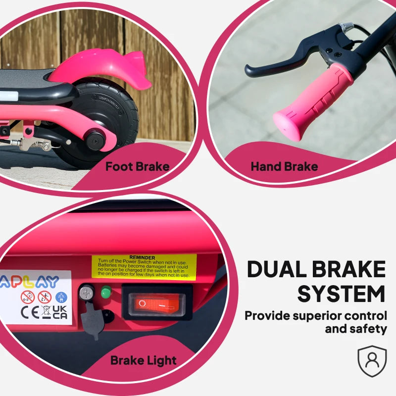 Electric Scooter for Kids Aged 6-14 Years, with Colourful Lights, Pink