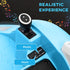 360° Rotation Kids Bumper Car, 12V Waltz Car with Remote Control, Dual Joystick, Music, Lights, Light Blue