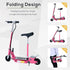 Foldable Powered Scooter with Adjustable Seat, Brake, Pink