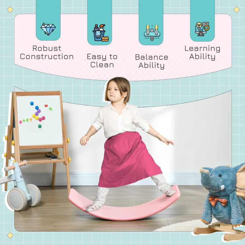 Balance Board, Kids Wobble board, for Ages 3-6 Years - Pink