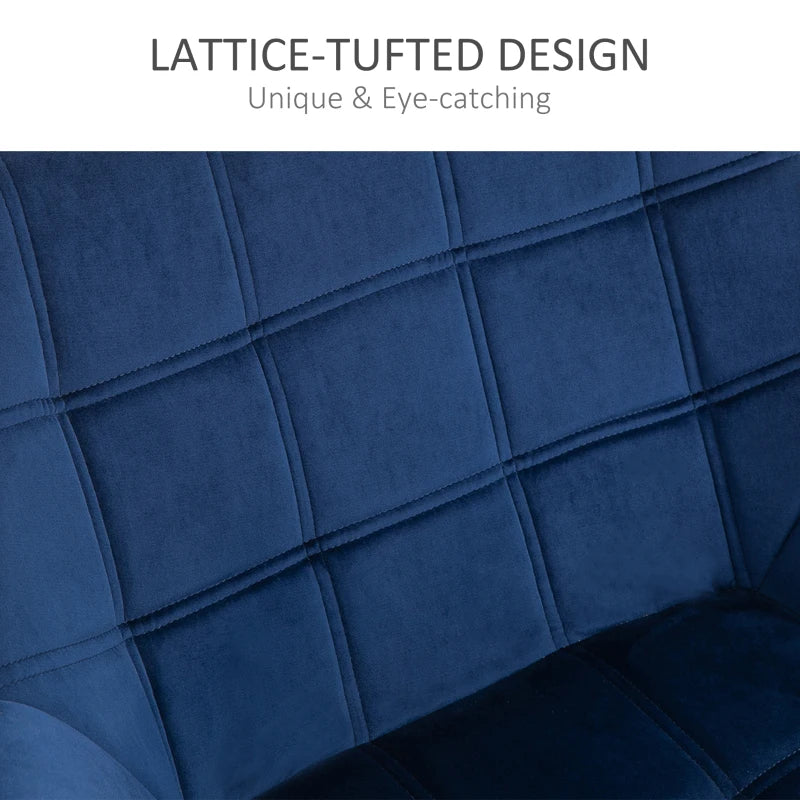 Armchair Accent Chair Wide Arms Slanted Back Padding Steel Frame Wooden Legs Home Bedroom Furniture Seating Blue