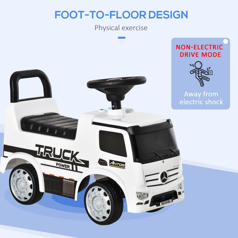 Compatible Kids Ride On Car Truck Mercedes Benz Licensed Toddler Foot To Floor Slider w/Under Seat Storage for 12 - 36 Months White