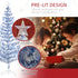 6FT Artificial Fibre Optic Christmas Tree Seasonal Decoration w/ LED Lights Pre-Lit Easy Store White Blue