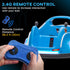 Angry Bird Licensed Waltzer Car, 12V Kids Bumper Car w/ Joysticks, Remote, Music LED Lights, Blue