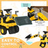 CAT Licensed Kids Construction Ride-On Toddler Digger Excavator Foot-To-Floor Ride-On Toy w/ Manual Shovel, Horn, Hidden Storage, for Ages 1.5-3 Years