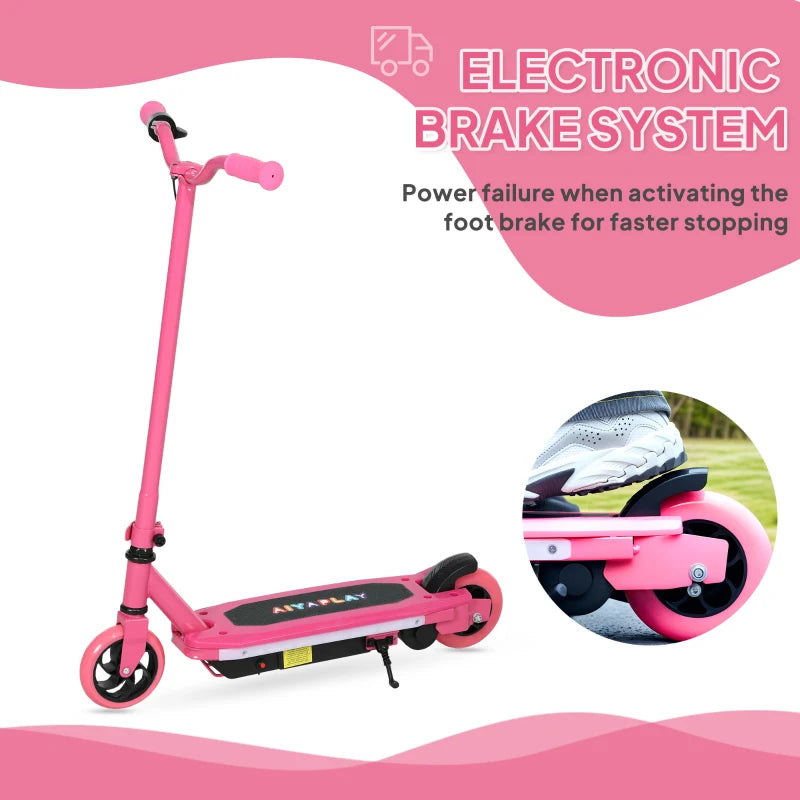 Electric Scooter for Kids 6-14 Years, with Colourful Lights, Pink
