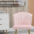 Velvet-Feel Shell Accent Chair - Pink