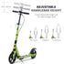 Kick Scooter, Folding 2 Wheel Scooter for 14+ Teens Adults, with Dual Brake System, Dual Suspension, 230mm Big Wheels, 3 Adjustable Handlebar, up to 100KG, Green