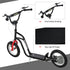 Teen Kick Scooter with Adjustable Handlebar, Inflatable Wheels, Two Brakes, Black