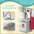Toy Kitchen with Running Water, Lights, Sounds, Apron and Chef Hat, Water Dispenser, for Ages 3-6 Years, Grey