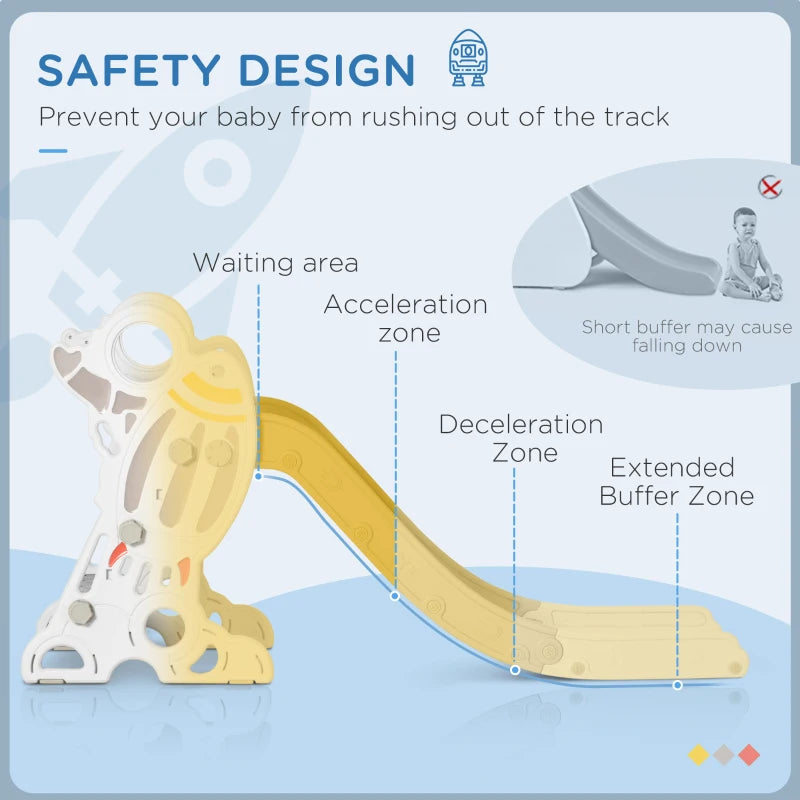 Space-Themed Baby Slide Freestanding Slide for Kids, for Ages 1.5-3 Years - Grey