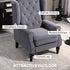 Wingback Accent Chair, Retro Upholstered Button Tufted Occasional Chair for Living Room and Bedroom, Charcoal Grey