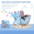 2 In 1 Plush Baby Ride on Rocking Horse Elephant Rocker with Wheels Wooden Toy for Kids 32 Songs for 18+ Months (Blue)