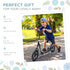Kids Scooter Kick Scooter, with 12" EVA Tyres, Rear Brake, Big Wheels Scooter for 5-12 Years , Black