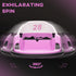 360° Rotation Kids Bumper Car, 12V Waltz Car with Remote Control, Dual Joystick, Music, Lights, Pink