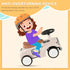 Foot to Floor Slider for Toddlers with Under-Seat Storage, Ride on Sliding Car with Horn, for Ages 12-36 Months - Cream