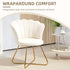 Velvet-Feel Lotus Petal Accent Chair - Cream