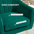 Velvet-Feel Shell Back Accent Chair - Green