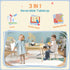 3-Piece Kids Table and Chairs Set with Convertible Desk and Storage Grid, Kids Activity Table for Nursery, Playroom