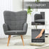 Teddy Fleece Wingback Accent Chair - Grey