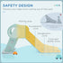 Foldable Kids Slide, Freestanding Baby Slide, for Ages 1.5-3 Years, Grey & Green