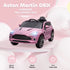 Aston Martin DBX Licensed Battery Powered Kids Electric Car, 12V Kids Ride on Car w/ Lights, Music Horn, Pink