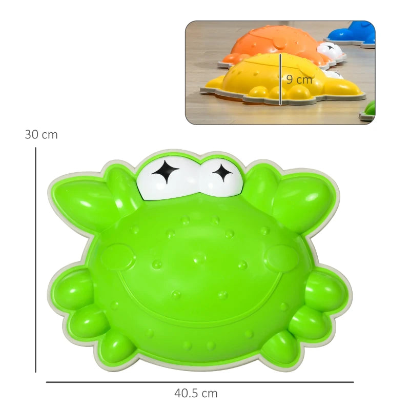 9PCs Kids Stepping Stones with TPE Anti-Slip Edge, Crab-Designed Balance River Stones, Obstacle Courses, Stackable
