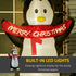 8ft Inflatable Penguin & Christmas Banner Decoration w/ Inner LED Lights Indoor Outdoor Weather-Resistant Shell Fun Cute