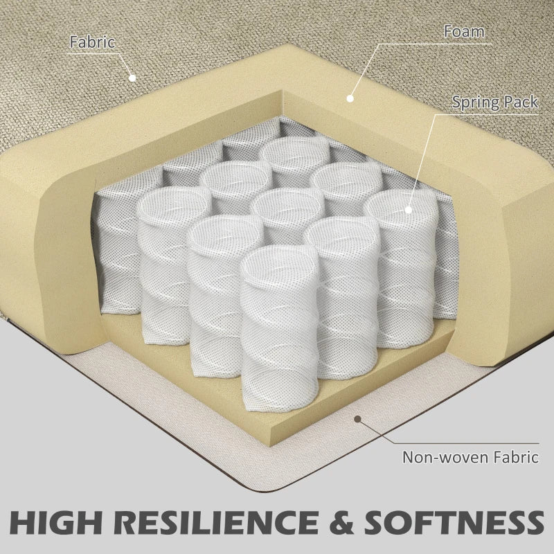 Upholstered Accent Chair with Rolled Arms and Wood Legs, Armchair for Living Room Bedroom, Beige