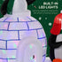 5ft Christmas Inflatable Two Penguins Wearing a Scarf with Ice House Blow Up Decor Home Indoors with Built-in LED Lights Outdoor Toys in Lawn Garden