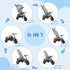 6 in 1 Kids Trike with Parent Handle, Canopy, 5-point Safety Belt, Storage, Footrest, Brake, for 1-5 Years, Grey