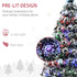 3ft Artificial Prelit Christmas Tree, Snow Xmas Tree with Colourful LED Lighting Fiber Optics, Green White