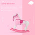 Baby Rocking Horse Plush Ride on Animals Rocker with Sound Handle Grip for Kids 3-6 Years - Pink