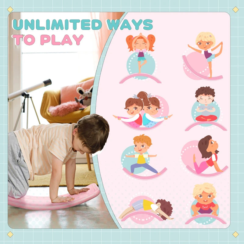 Balance Board, Kids Wobble board, for Ages 3-6 Years - Pink