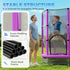 4.6ft Toddler Trampoline w/ Safety Enclosure Net, for Indoor Outdoor Use, Ages 3-6 Years, Purple
