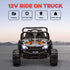 12V Battery Powered Ride on Truck w/ Remote, Four Suspension Wheels, Horn, Lights, Music, USB, for Ages 3-5 Years, Black