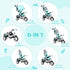 6 in 1 Kids Trike with Parent Handle, Canopy, 5-point Safety Belt, Storage, Footrest, Brake, for 1-5 Years, Green