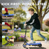 Foldable Electric Scooter, with LED Headlights, for Ages 7-14 Years, Blue