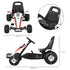 Kids Children Pedal Go Kart Manual Ride On Car w/ Brake Gears Steering Wheel Adjustable Seat 4 Smooth Wheels Racing-Style White 104 x 66 x 57 cm