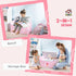 2-in-1 Kids Storage Bench, Toy Box w/ Safety Rod - Pink
