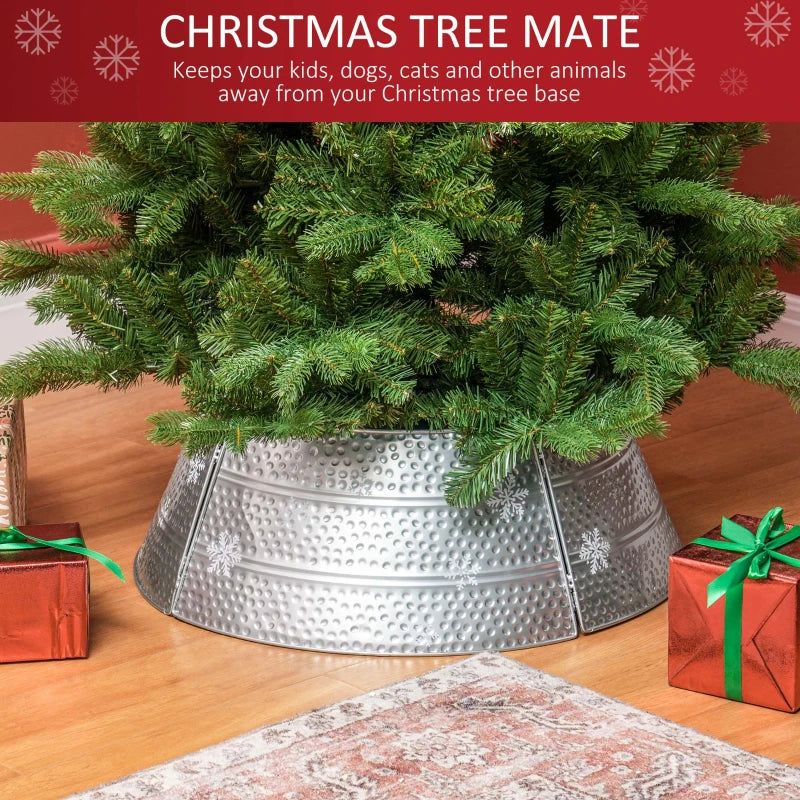 66cm Hammered Steel Christmas Tree Base Collar