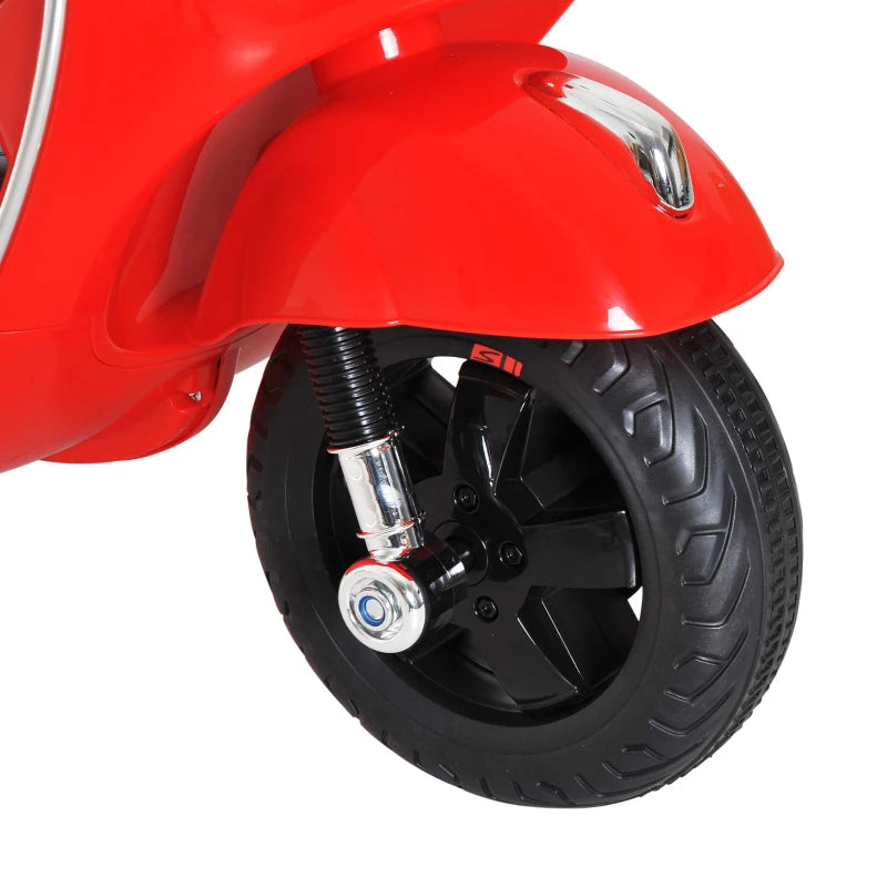 Kids Ride On Motorcycle, 6V, W/LED Lights-Red